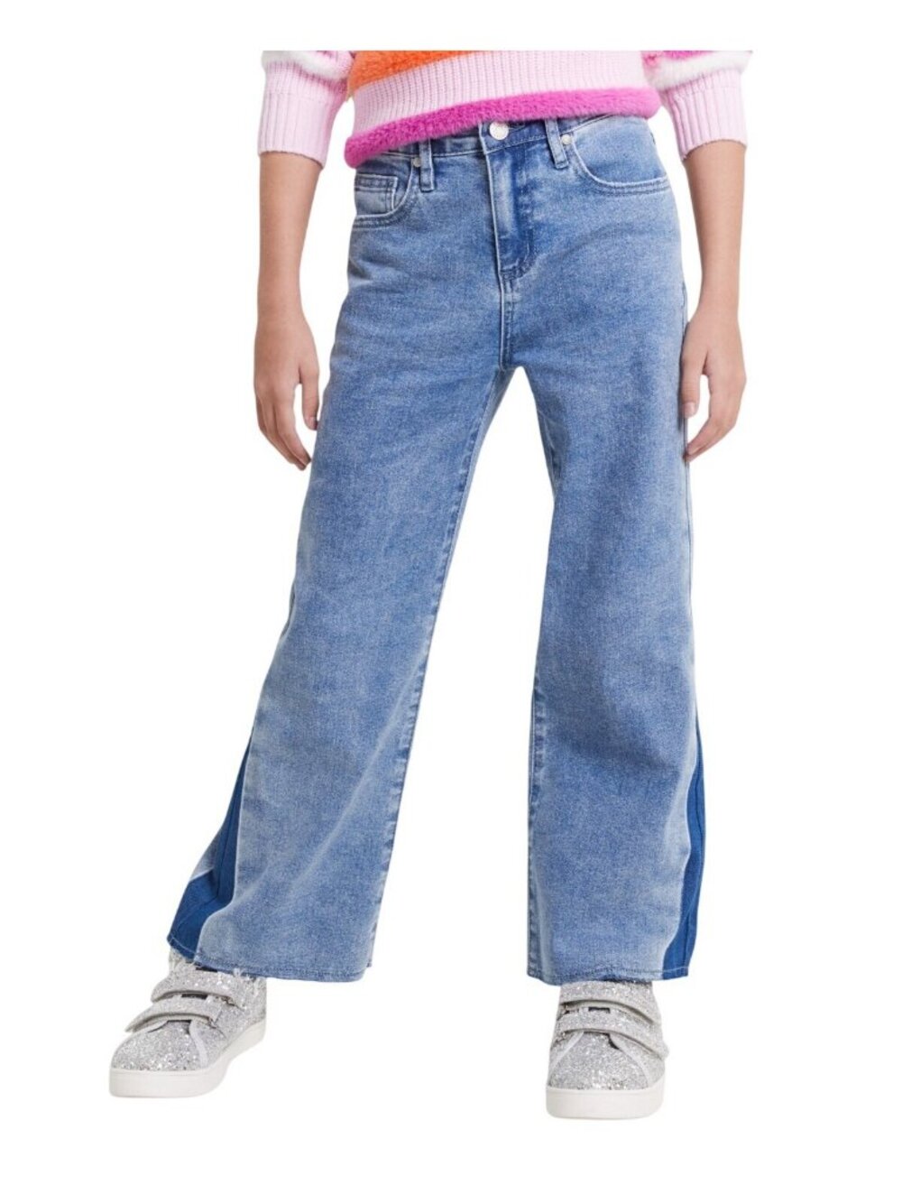 NWT Epic Threads Girls '70s Flared Crop Jeans 100187268GK Kensington Wash Blue 5
